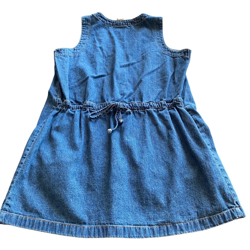 Faded Glory Vintage Denim Jumper Dress Large Blue Cotton Button Front 90s y2k - Picture 2 of 9